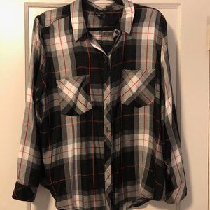 Torrid 2XL Long Sleeve Plaid Button Blouse